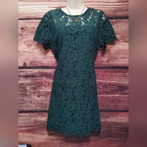 Gap Elegant Green Lace Dress Size 10 - Picture 1 of 5